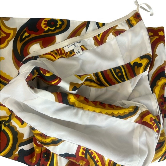 Banana Republic Strapless Paisley Dress - Yellow, Red, Brown - Picture 5 of 6